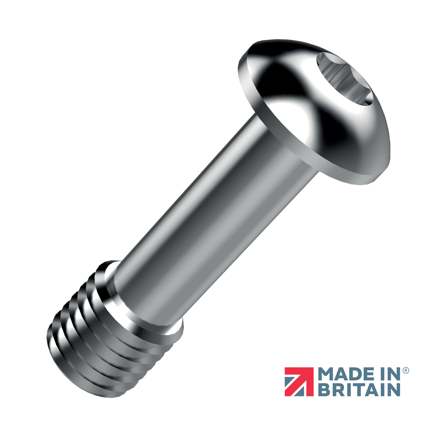 Captive Screws - Button Head Captive button head screws with TX drive (or hex drive - see P0151). Available in stock in stainless steel (AISI 303 and 316 series) and titanium (grades 2 and 5). Thread sizes M2,5 - M6, lengths 8 - 60mm.