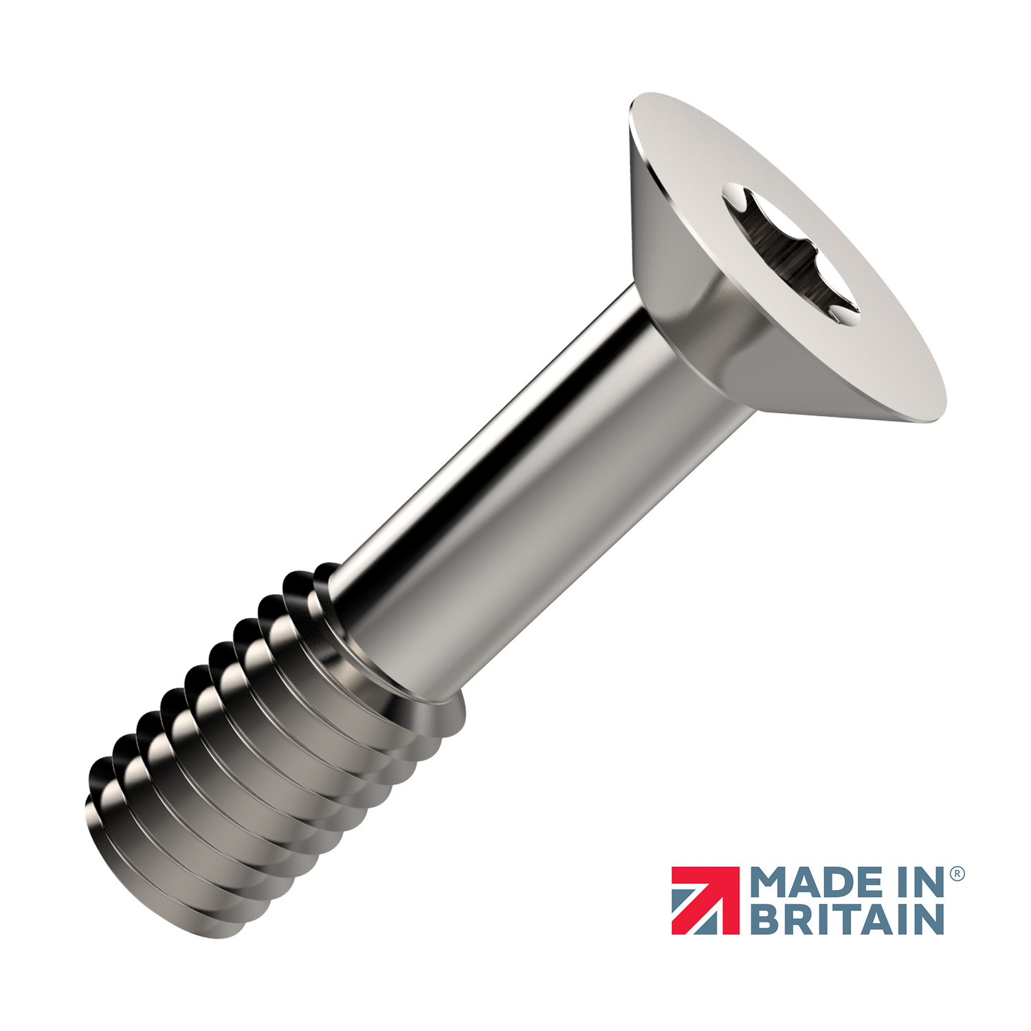 Captive Screws - Countersunk Torx countersunk captive screws available in AISI 303 and AISI 316 stainless steel, blackened stainless steel and Titanium.